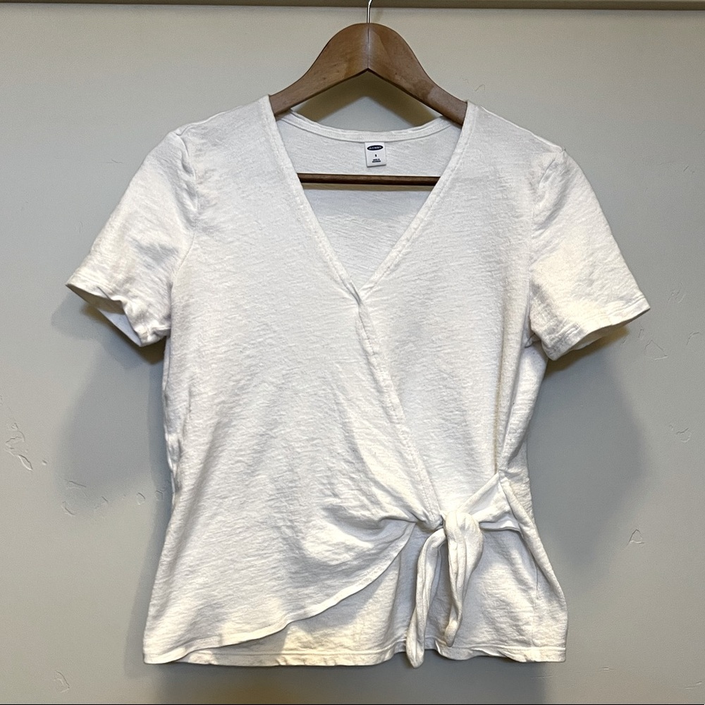 White Wrap Style Top